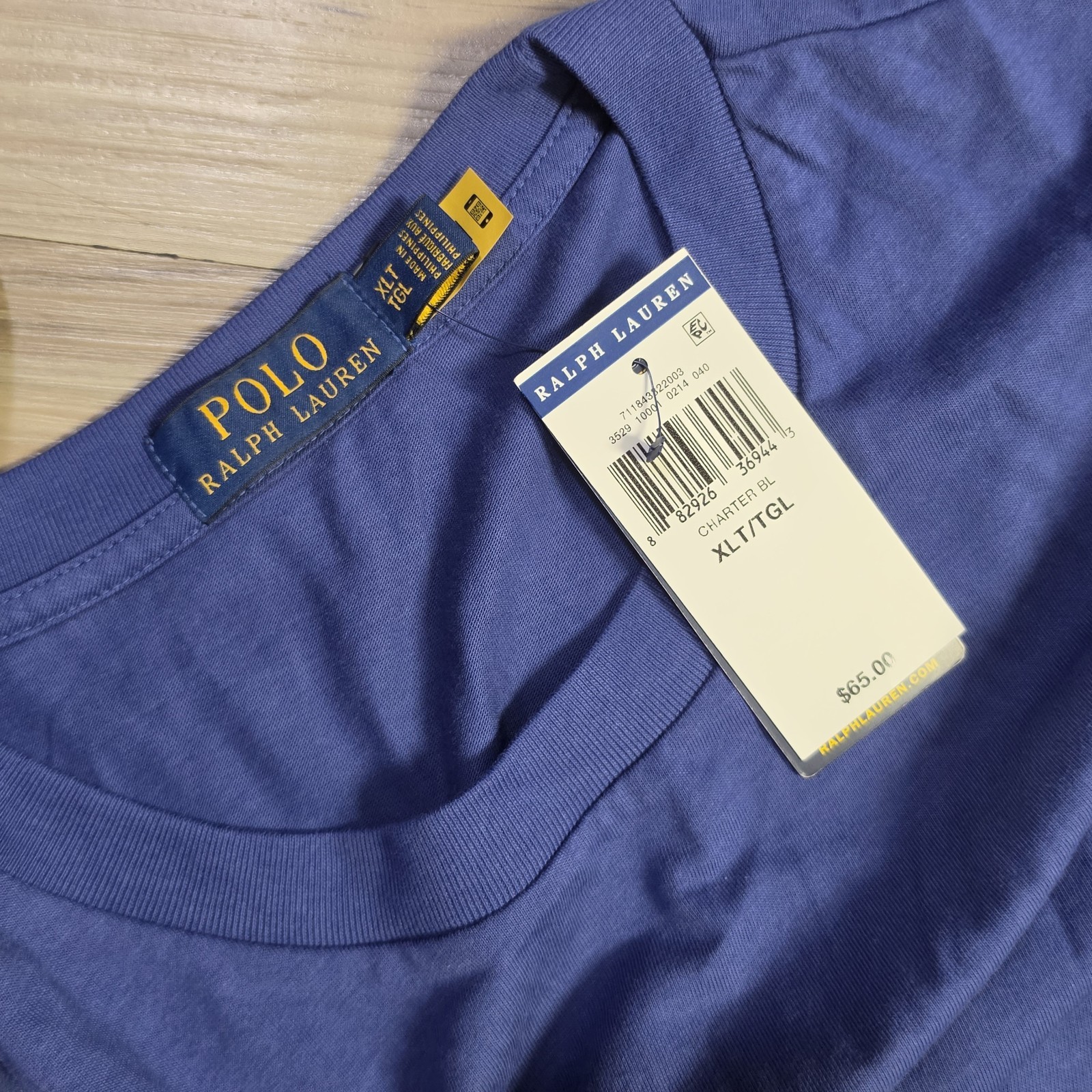 Polo Ralph Lauren Bear Tee Summer Men’s XLT New With Tags Blue Tropical BNWT