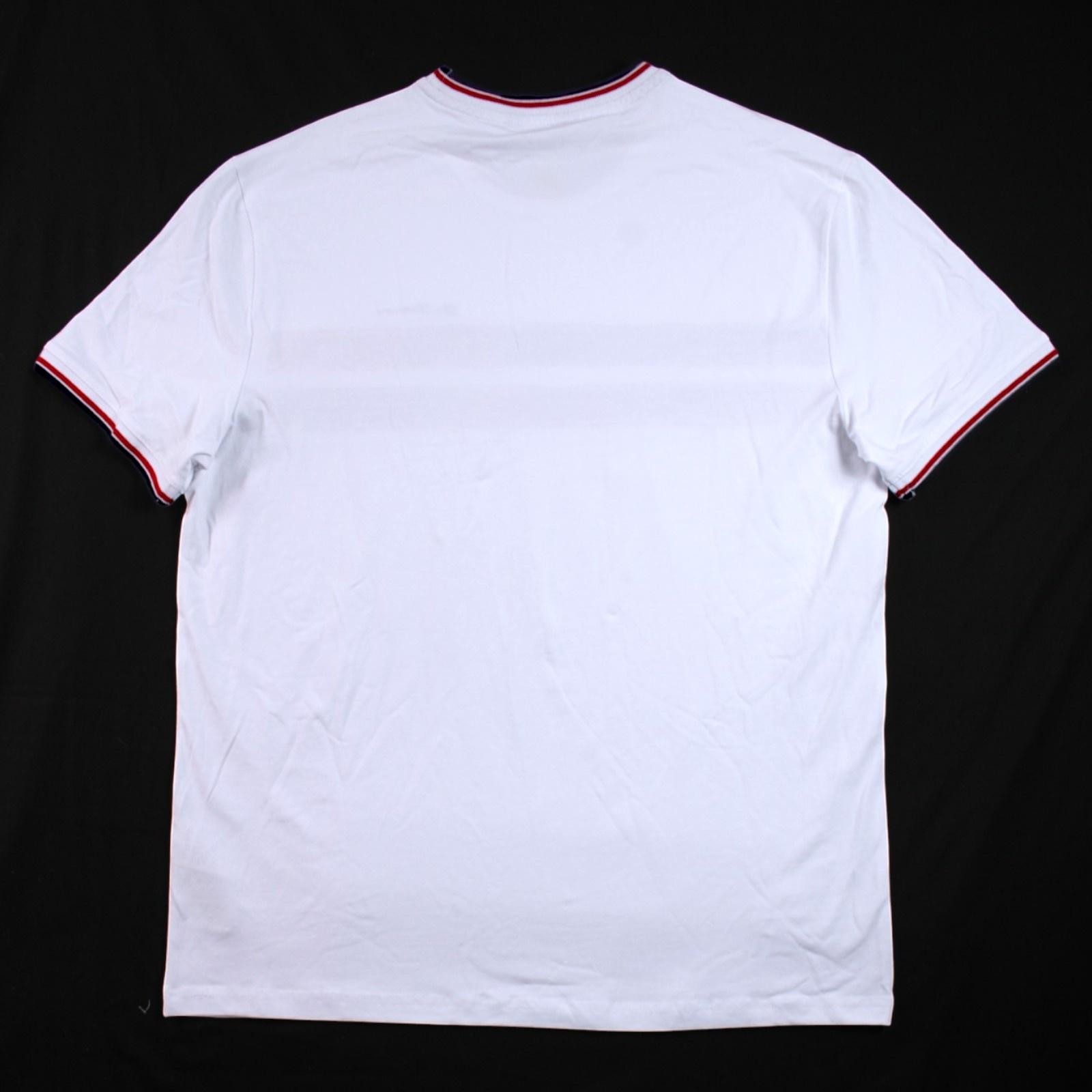 Ben Sherman Shirt Mens L White Stripe Crewneck Cotton Stretch Tee $69 NEW