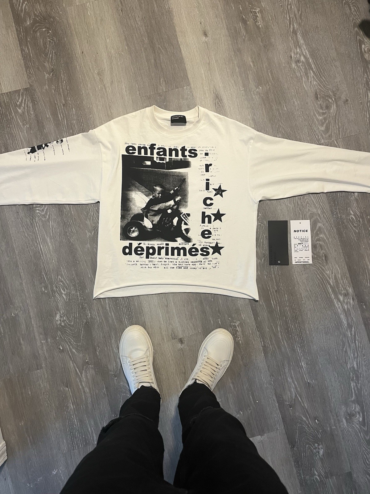 Enfants Riches Deprimes Long Sleeve Size small white