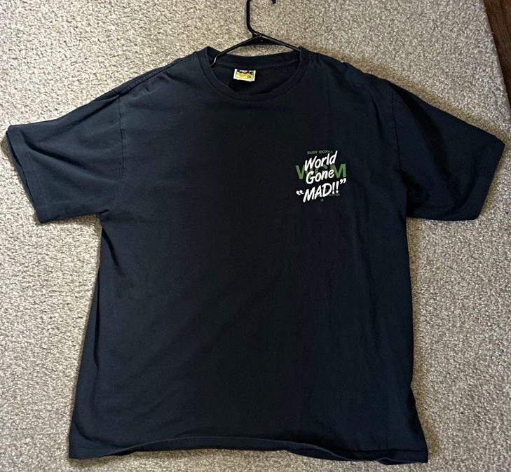 *Rare*A Bathing Ape BAPE World Gone Mad Graphic Logo T-Shirt Black Men’s 2XL