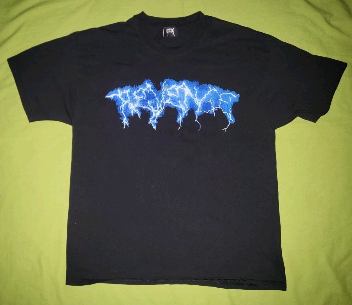 Revenge Storm Lightning Anarchy Metal LARGE Shirt Punk Metal Hip Hop