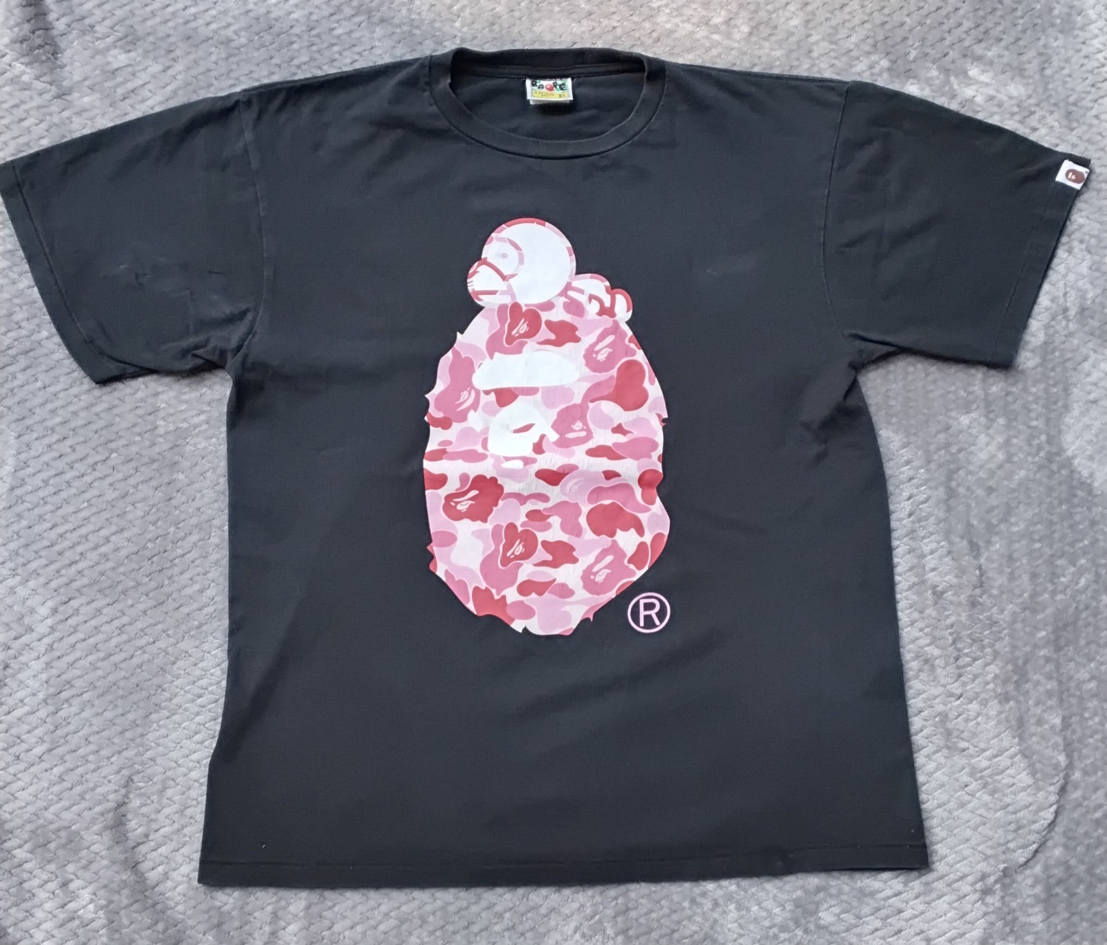 BAPE ABC Camo Baby Milo On Big Ape Head Black Graphic Tee XL