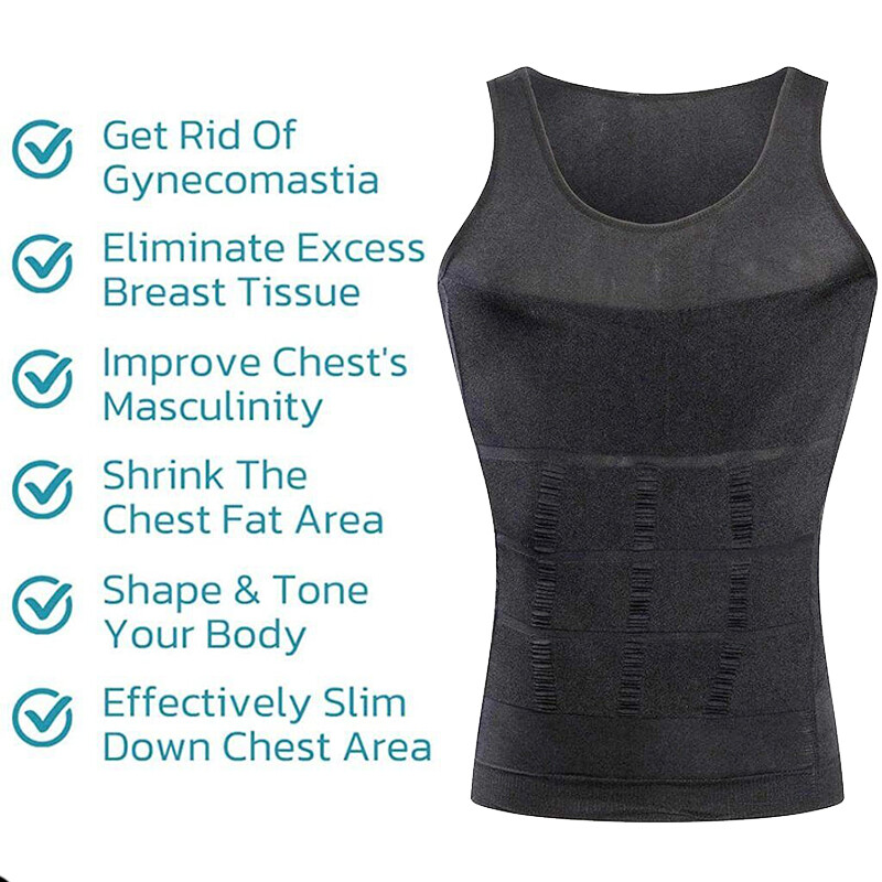 Men’s Slimming Vest Abs Abdomen Compression Shirt Workout Tank Tops Body Shaper