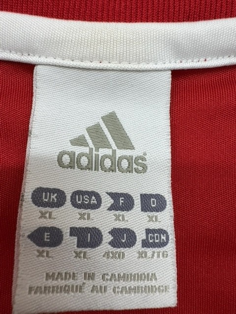 Adidas Soccer Jersey Mens Red Striped XL Short Sleeve V Neck