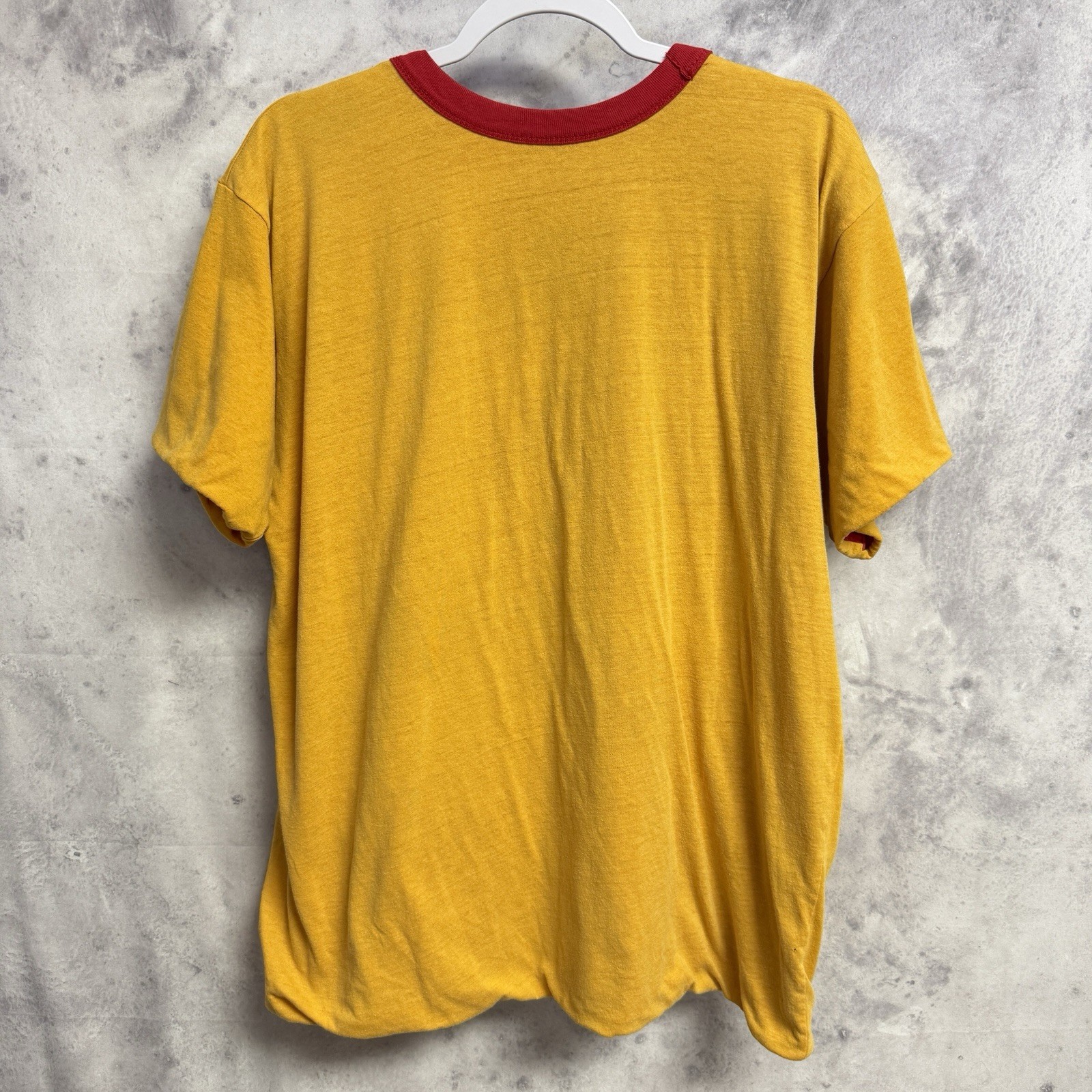 Vintage 90s Double Face Phys Ed T Shirt Mens XL Red/Yellow USA