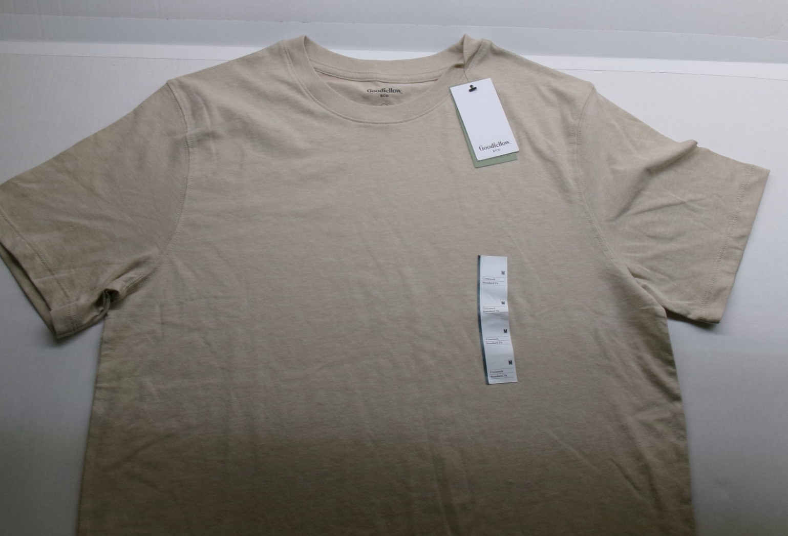 Men’s M Every Wear Short Sleeve T-Shirt Goodfellow Oatmeal Light Cotton Blend