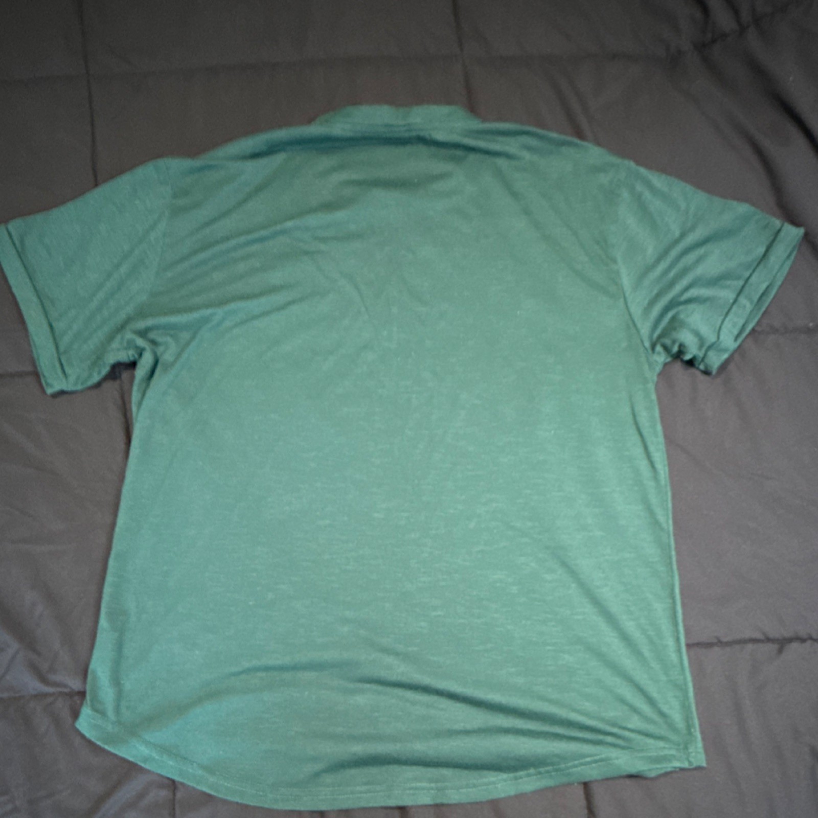Men’s Green Knit Crew Neck Cotton Spandex Polyester T-Shirt Short Sleeve Regular