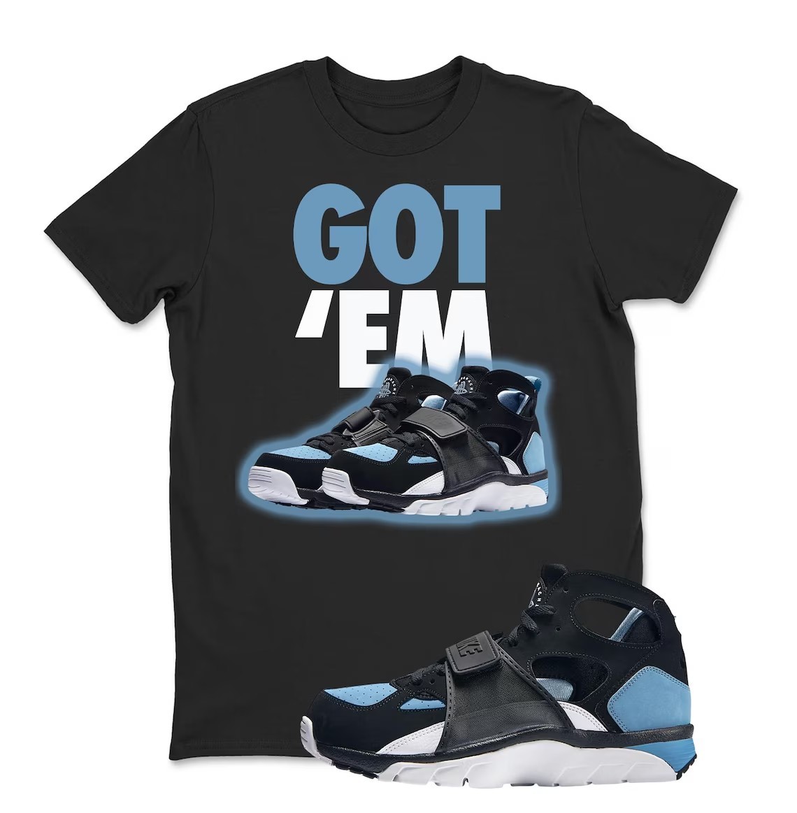 Shirt to Match Huarache Cool Blue Black White Air Trainer GOT EM