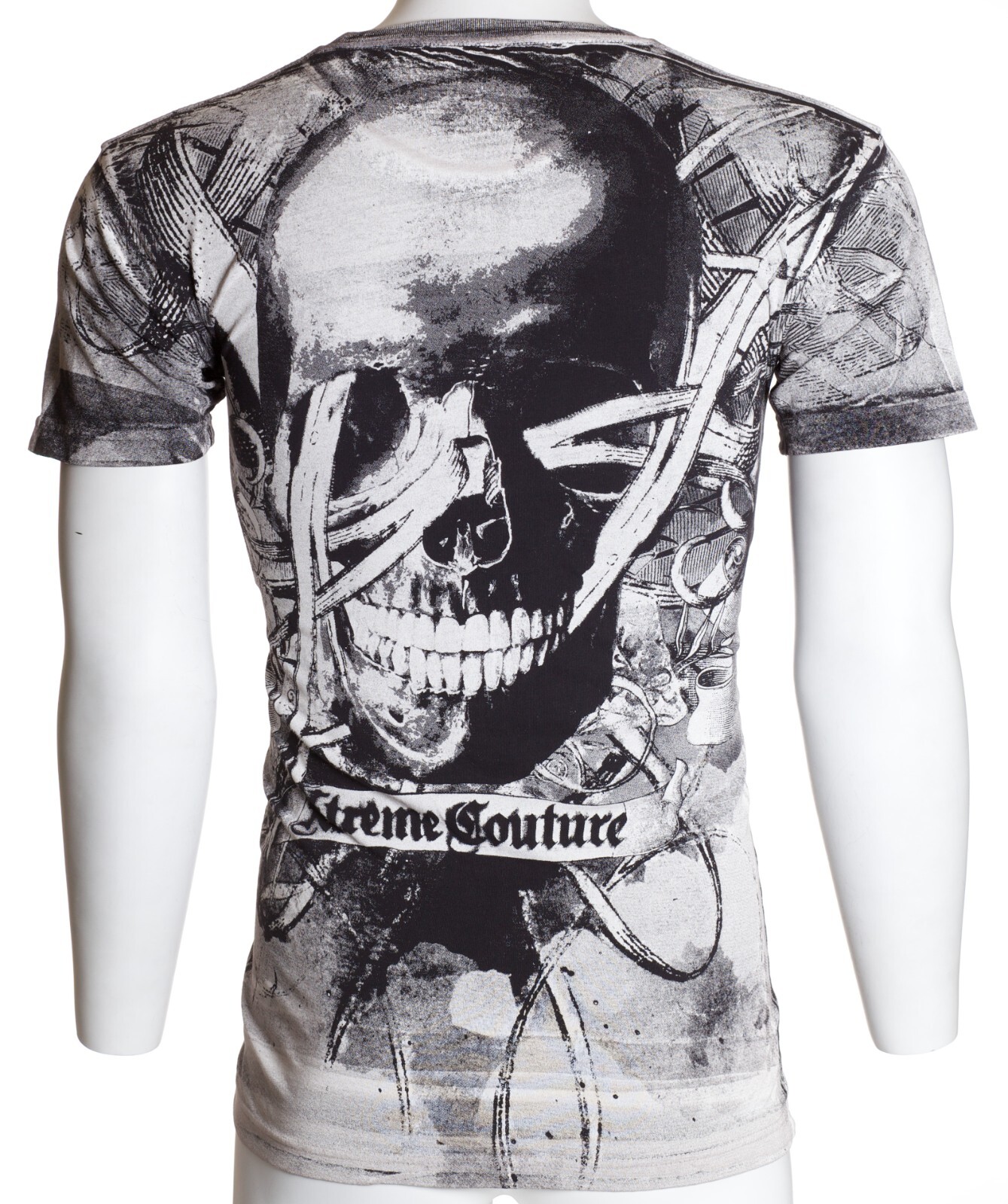 XTREME COUTURE by AFFLICTION Black CROSSED OUT Short Sleeve Slim Fit T-shirt NWT