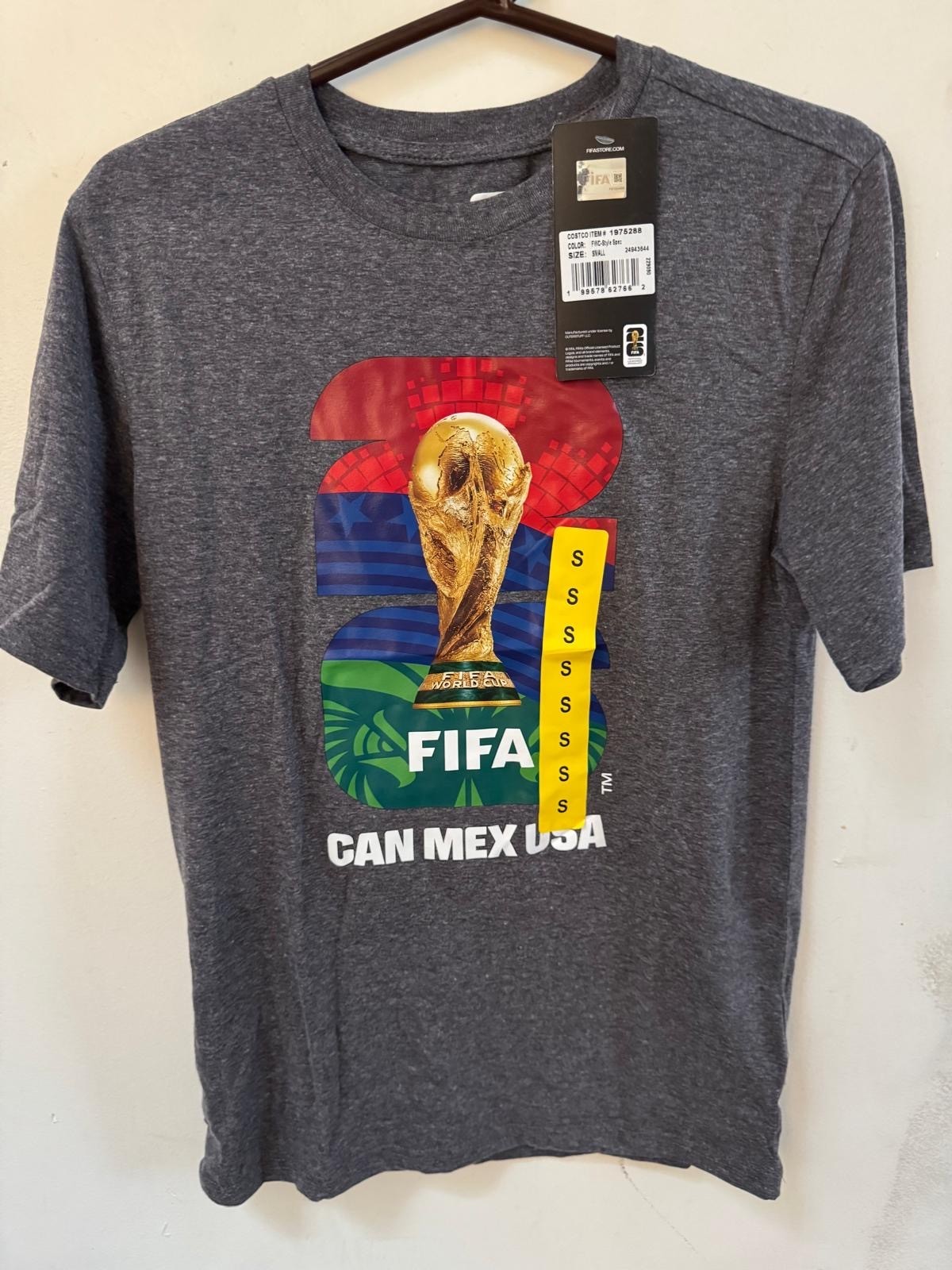 6 Pieces of FIFA Official Licensed World Cup TShirts S-XXL Dark/Light Gray NEW!
