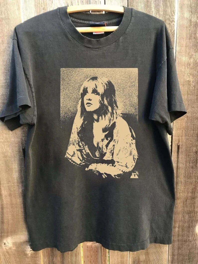 Stevie Nicks 90s Vintage Graphic T Shirt Charcoal S-5XL