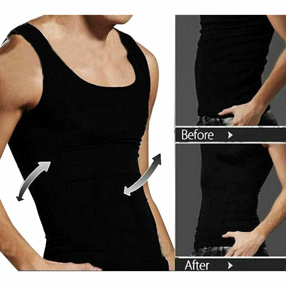 Men Slimmer Body Shaper Vest Abs Abdomen Compression Shirt Workout Tank Tops US