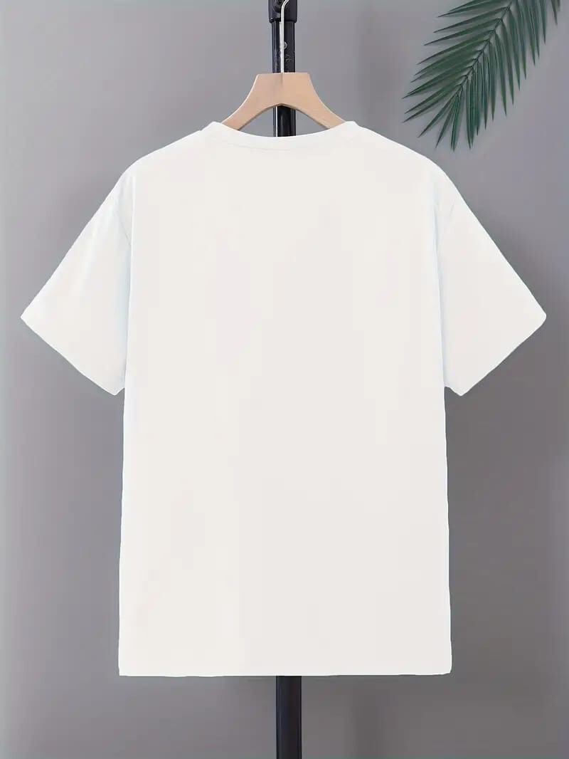 Men’s Classic Solid Plain Cotton Round Hem Scallop Essentials Tshirt S-2XL
