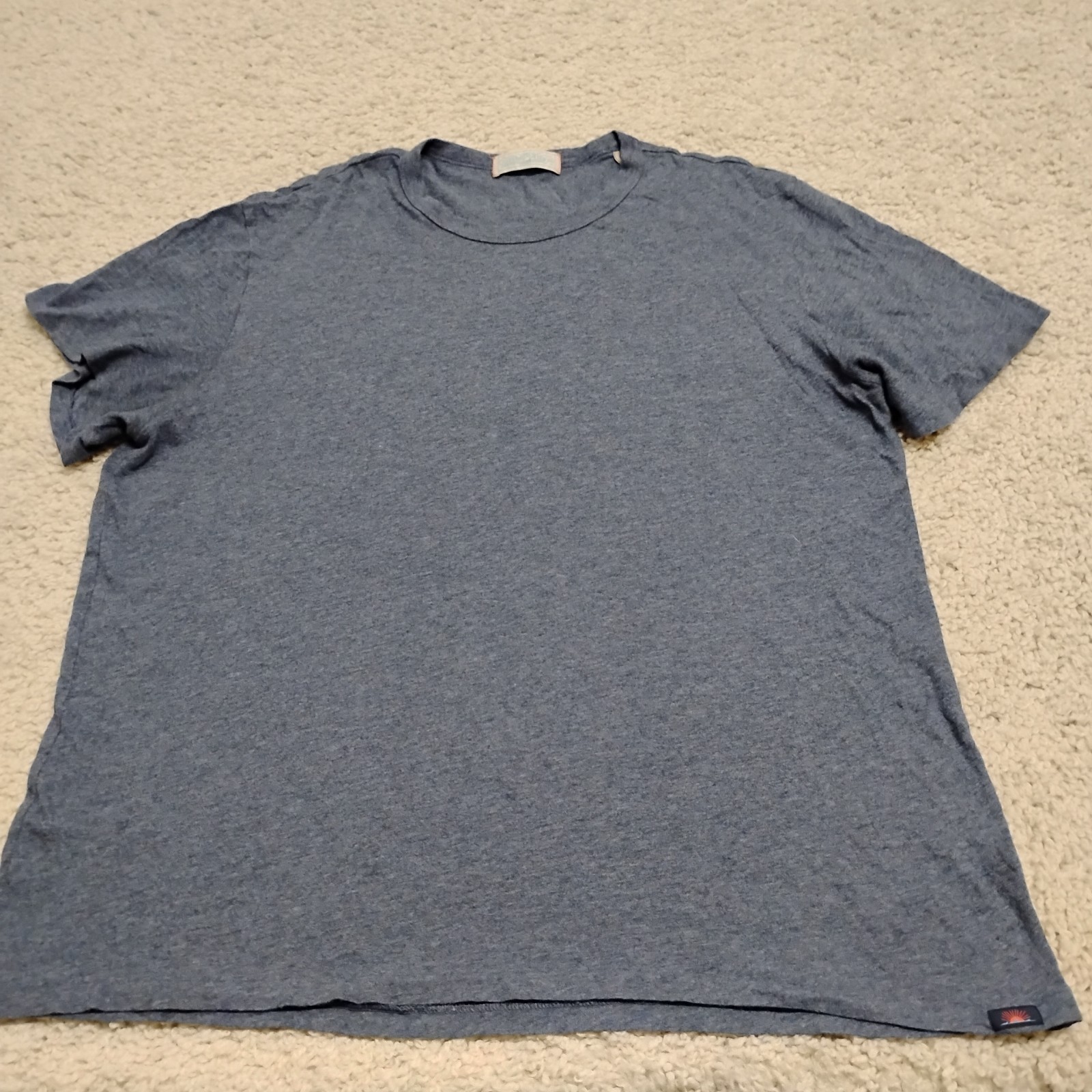 Faherty T Shirt Mens XL Blue Crew Chambray Tees Modal Casual Beach Designer Logo