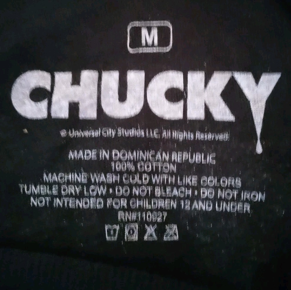 Chucky Childs Play Blk T, Size Medium Fun Horror, Graphics