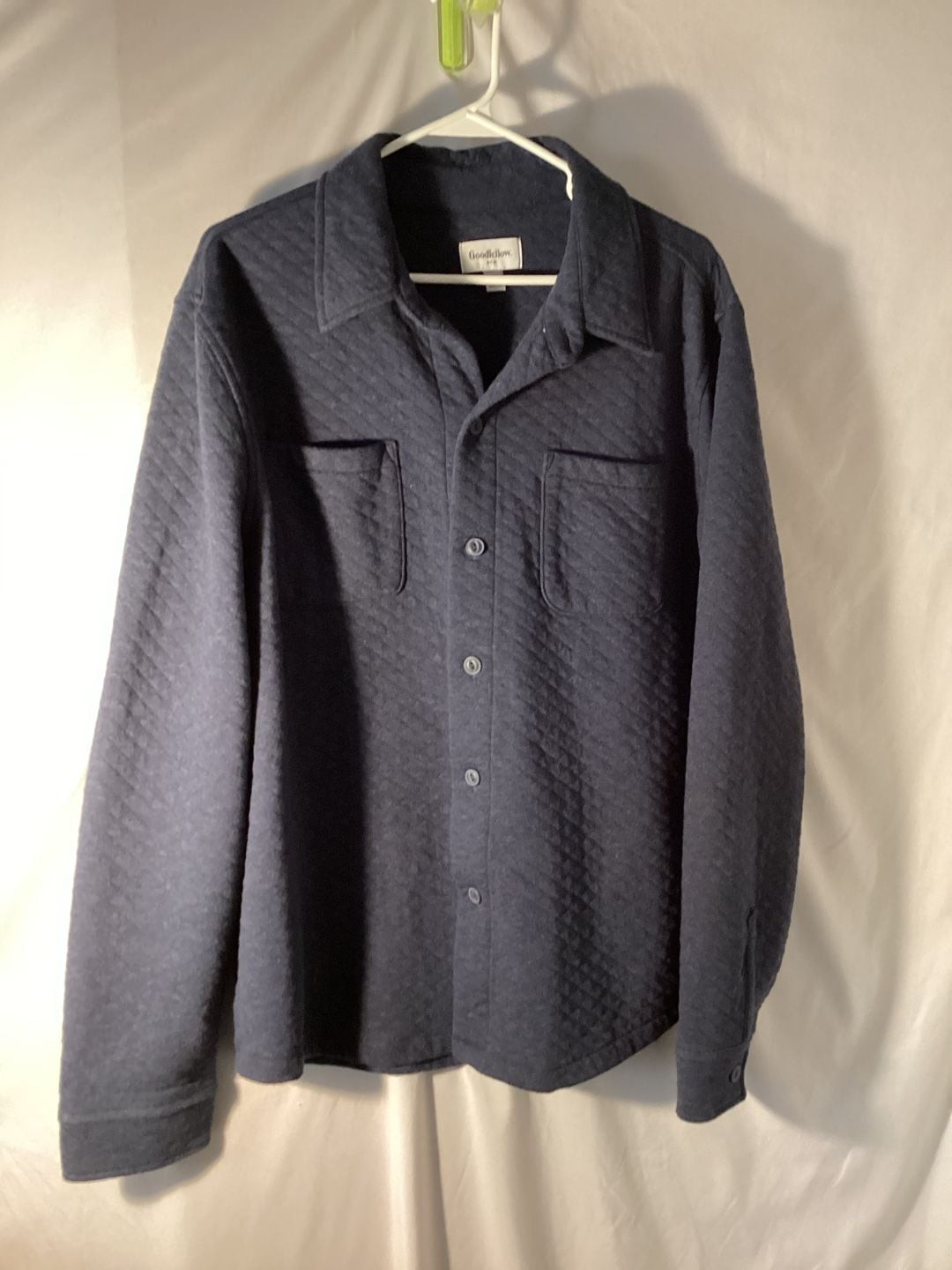 Goodfellow & Co Men’s Long Sleeve Knit Quilted Shirt Jacket Navy
