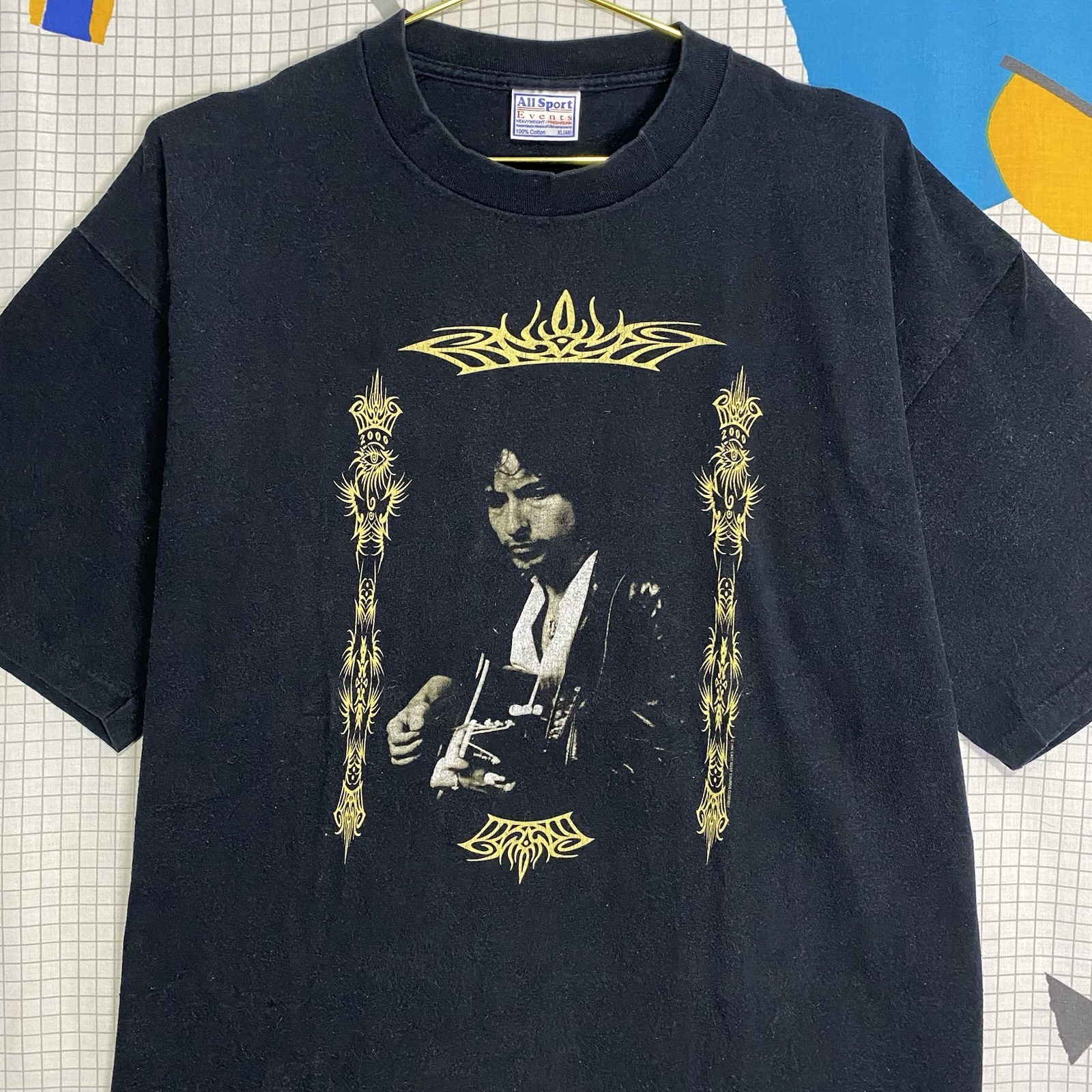 Vintage 90s Bob Dylan Tshirt XL Band Tour Rock Tribal Grung 99-00 Single Stitch