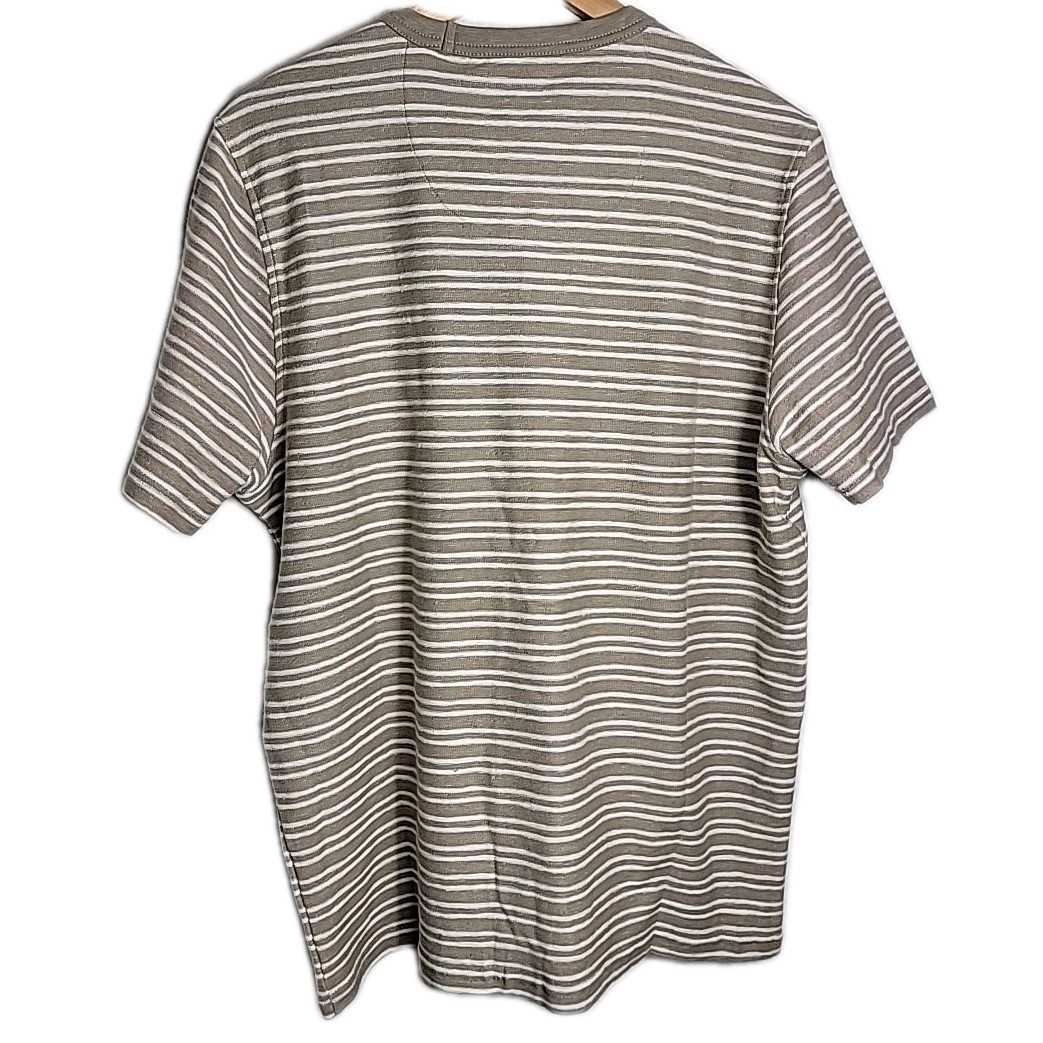 Common People Men’s Linear Shirt Relaxed Fit Soft Cotton Taupe Size L NEW