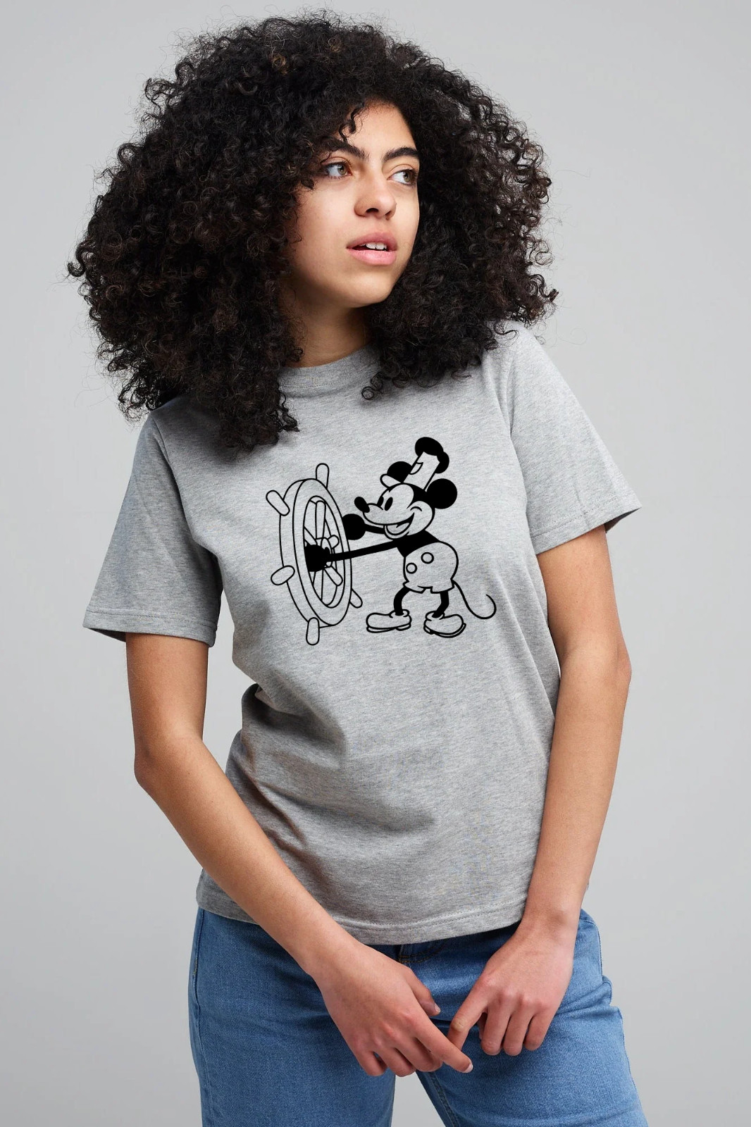 MEN WOMENS TEE TSHIRT UNISEX STAEMBOAT MOUSE OLD CARTOON MICKEY BALCK WHITE GIFT
