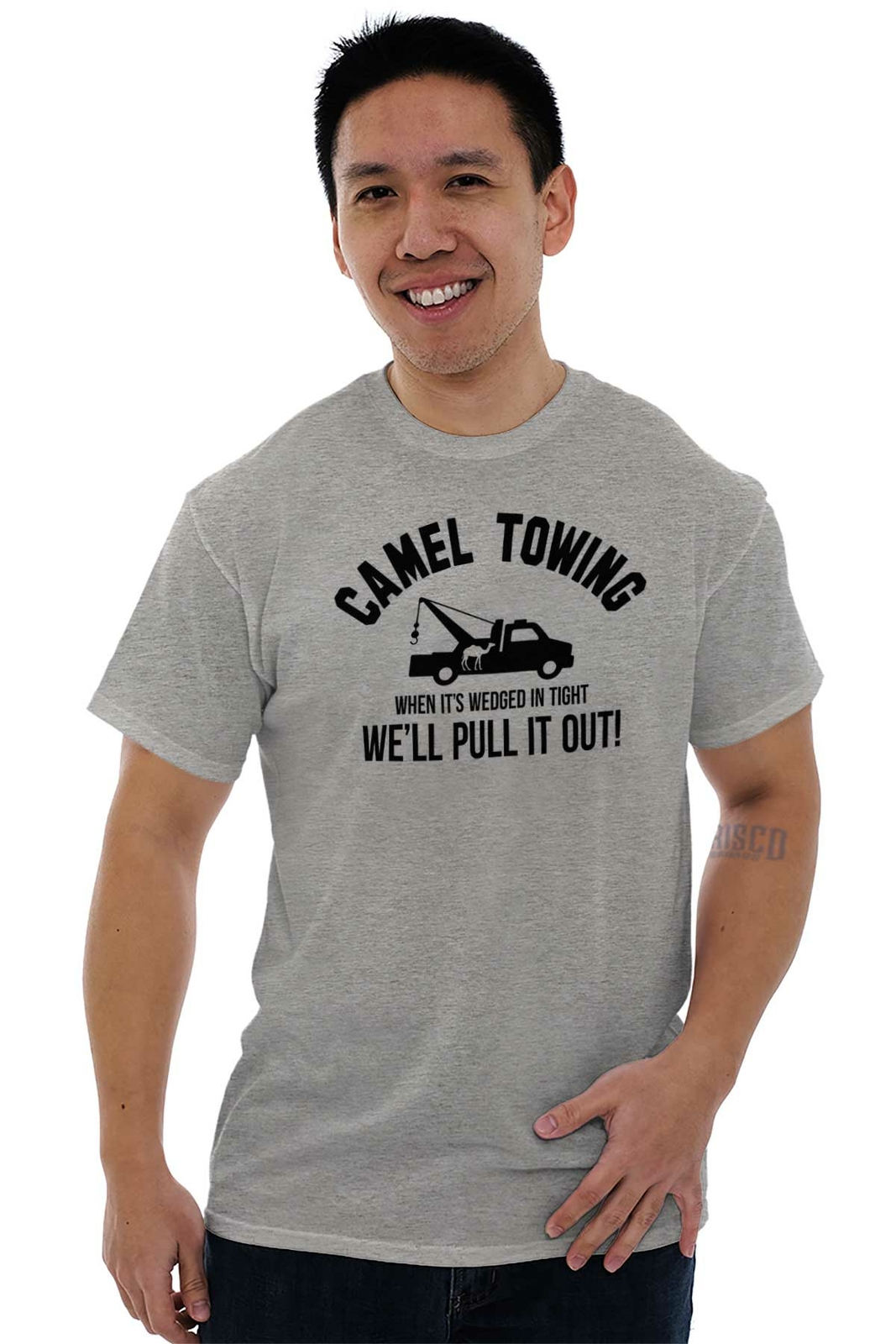 Camel Towing Funny Camel Toe Gym Workout Womens or Mens Crewneck T Shirt Tee