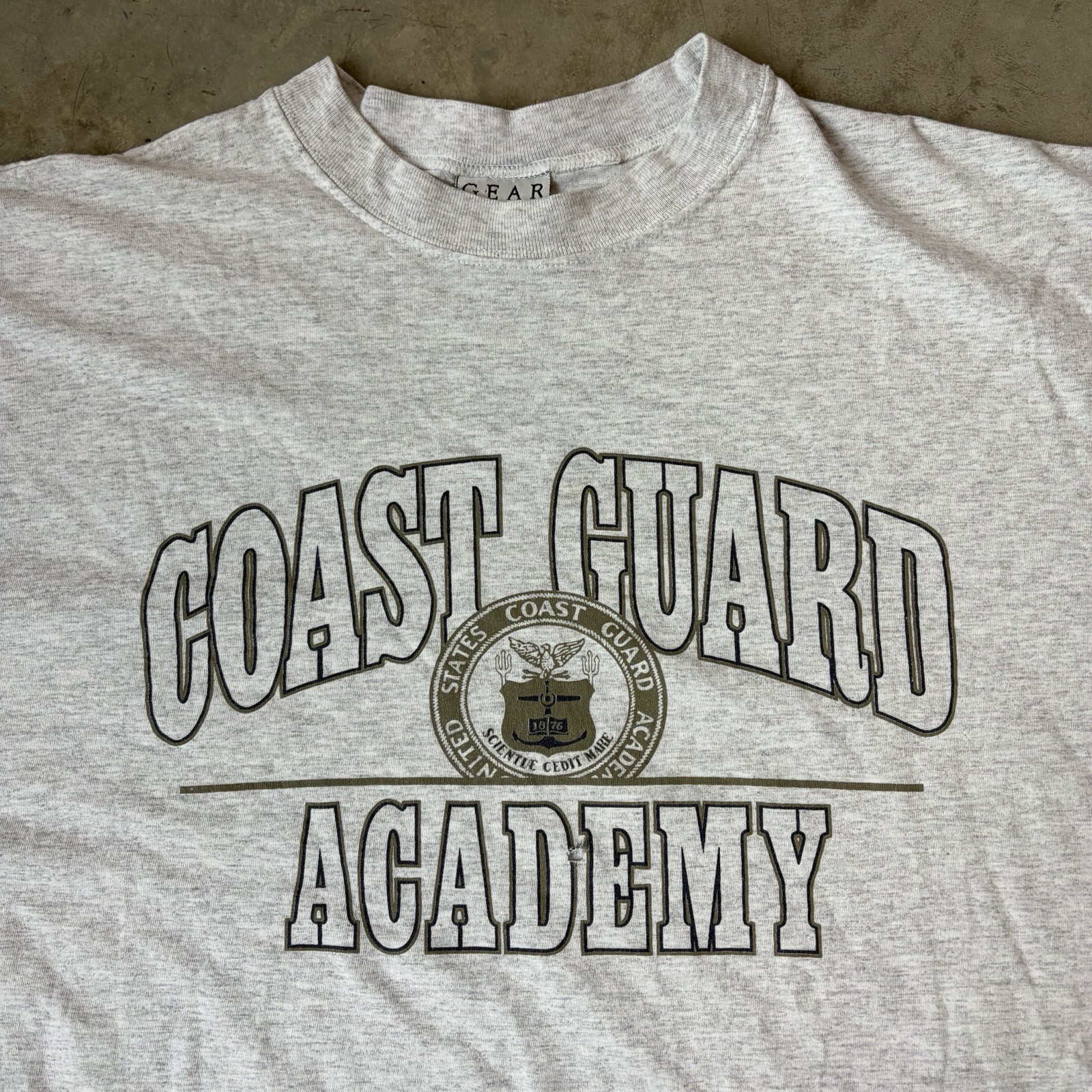 Vintage United States Coast Guard Academy Crest Graphic T Shirt USA Military XL
