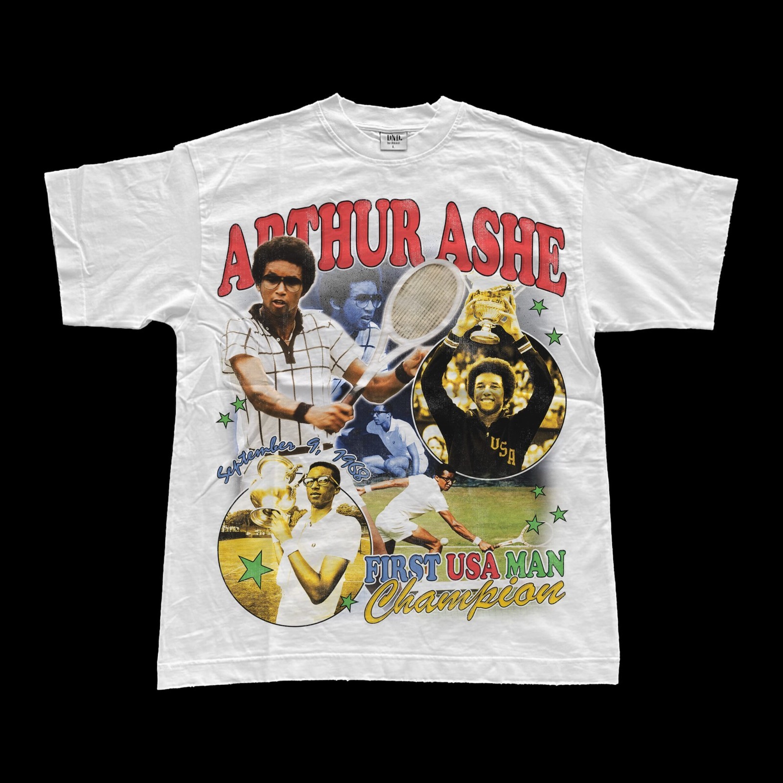 Arthur ashe tshirt, vintage retro tshirt