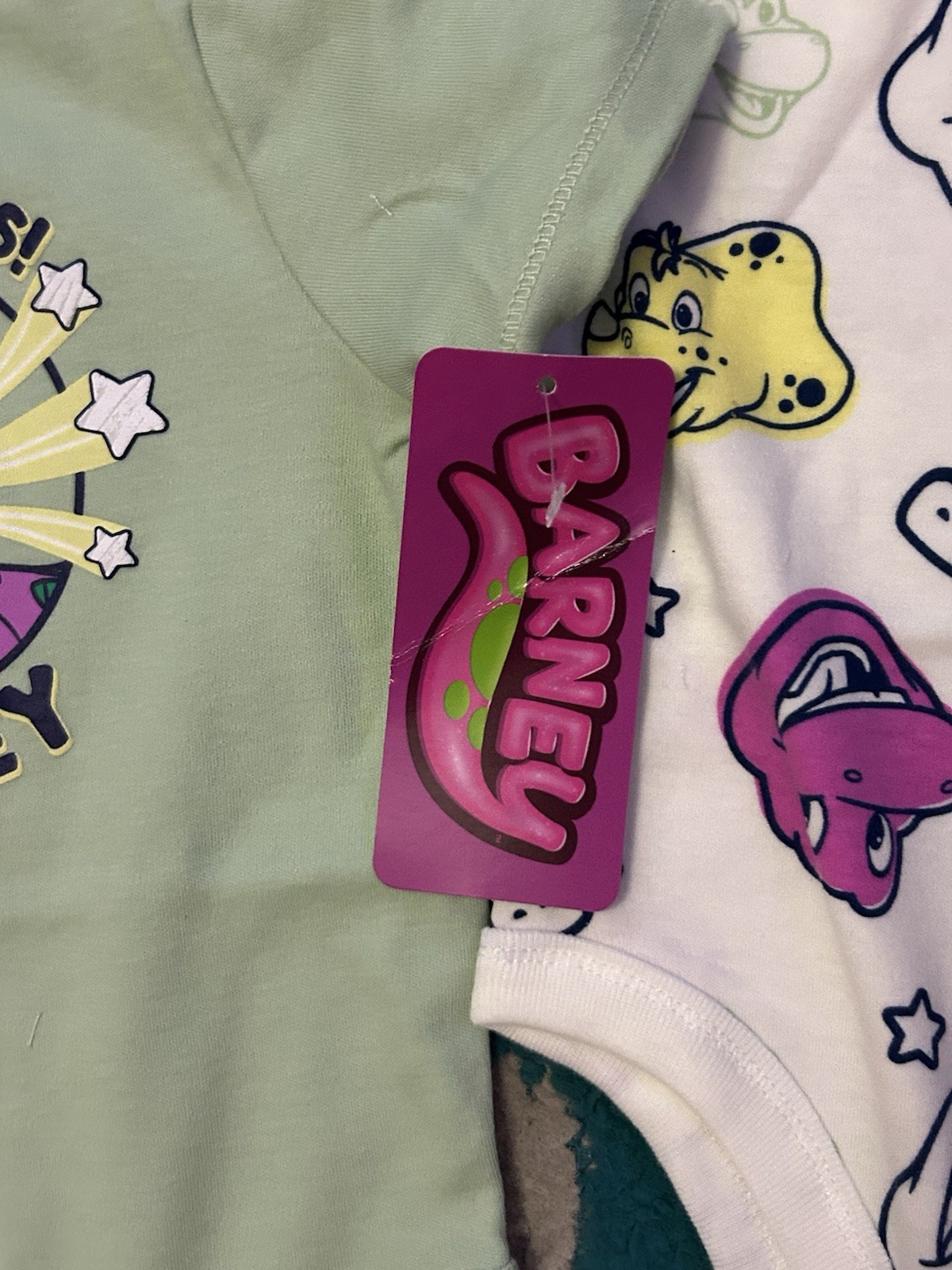 Barney And Friends Tv Show Cartoon Baby One Piece Set Of 2 Size 12Month