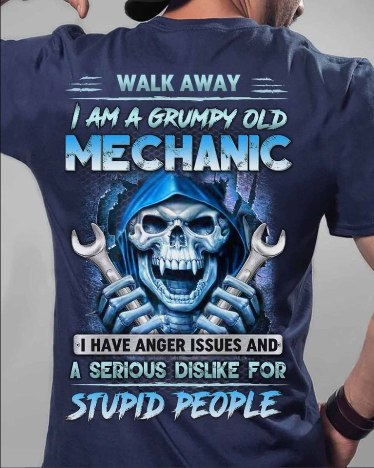 Walk Away I Am A Grumpy Old Mechanic T-shirt, Fathers Day Gift, Handyman Tee