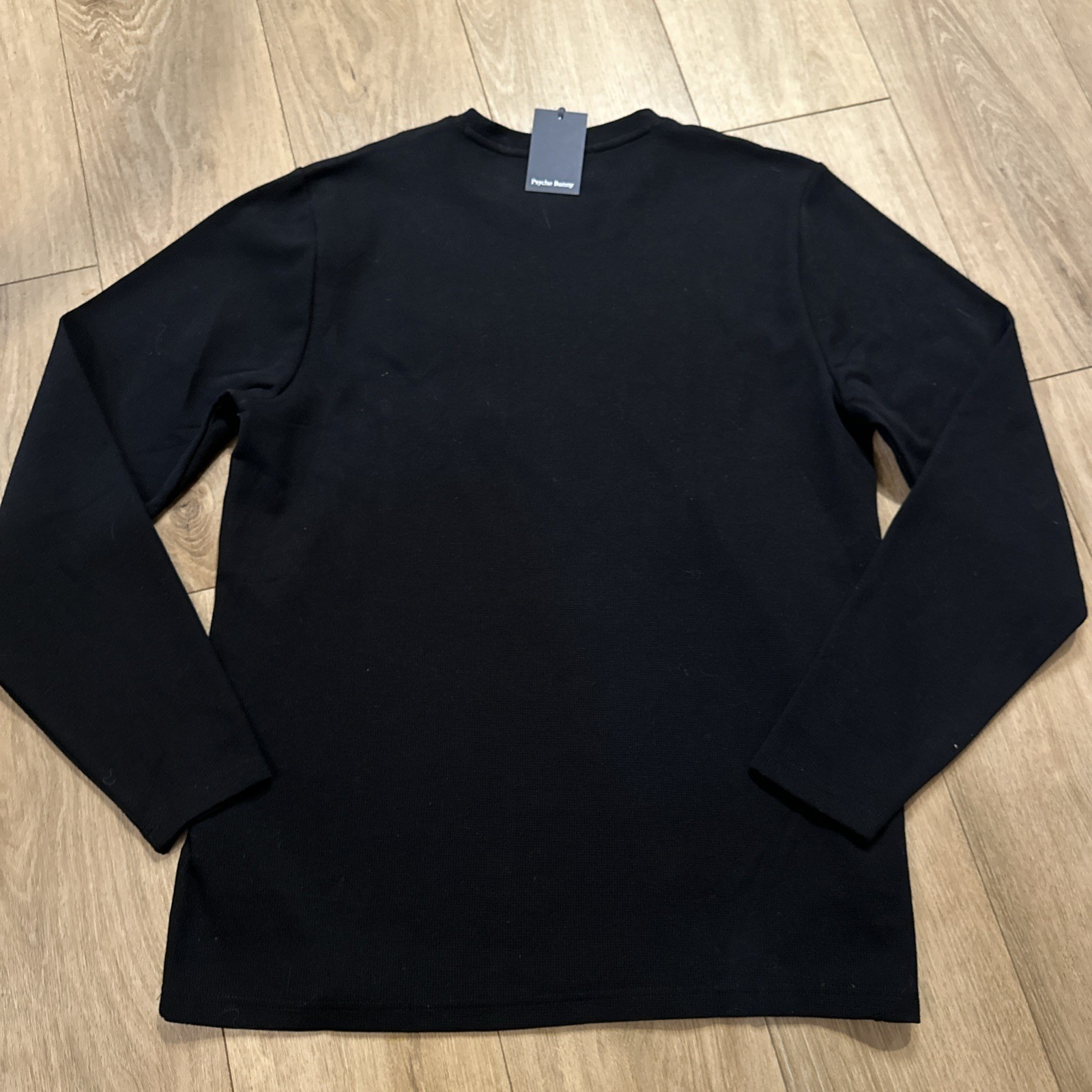 NWT Psycho Bunny Vail Long Sleeve Waffle Lounge Pocket Shirt Men’s 2XL BLK