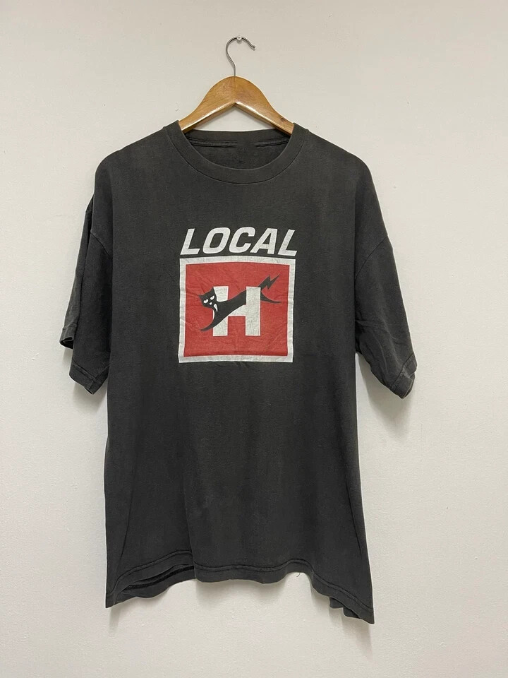 Vtg Local H Rock Band Heavy Cotton Black T Shirt For Men Full Size
