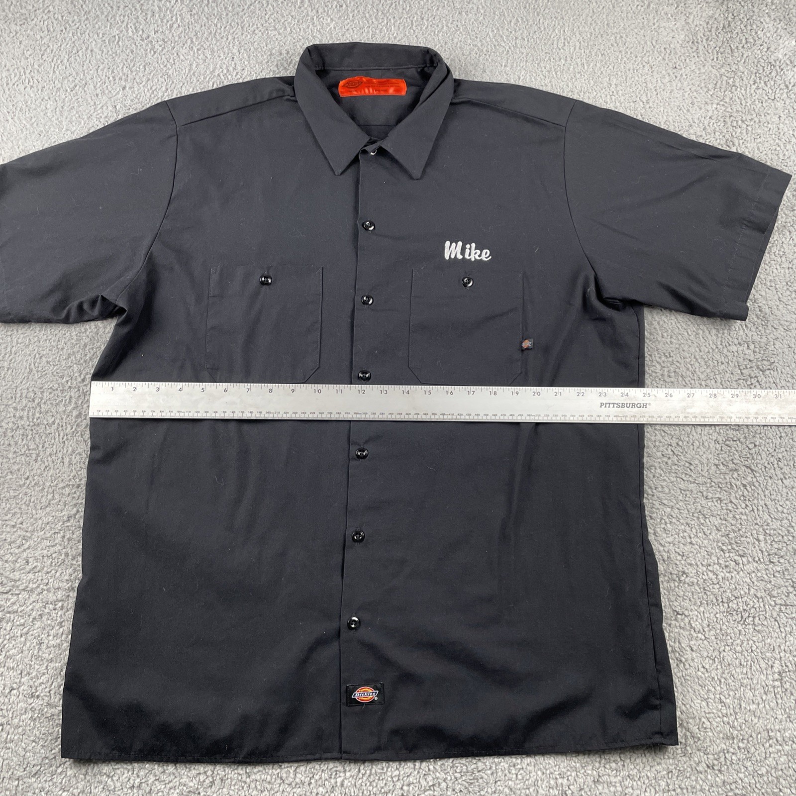 Dickies Custom Rod’s Auto Shop Work Shirt Button Up Embroidered Black XL Blend