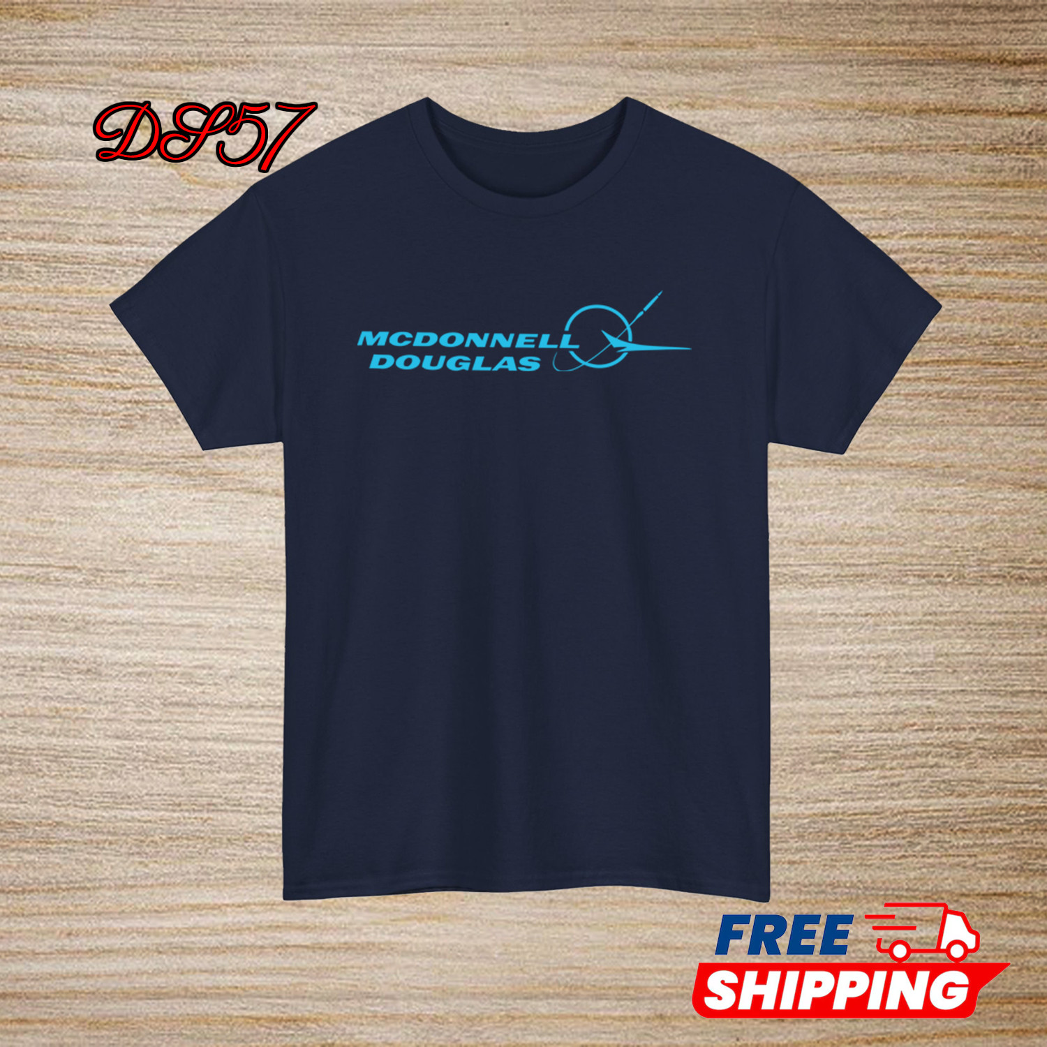 McDonnell Douglas Aircraft Logo Black/Navy/White/Grey/Red/Blue T-Shirt S-5XL