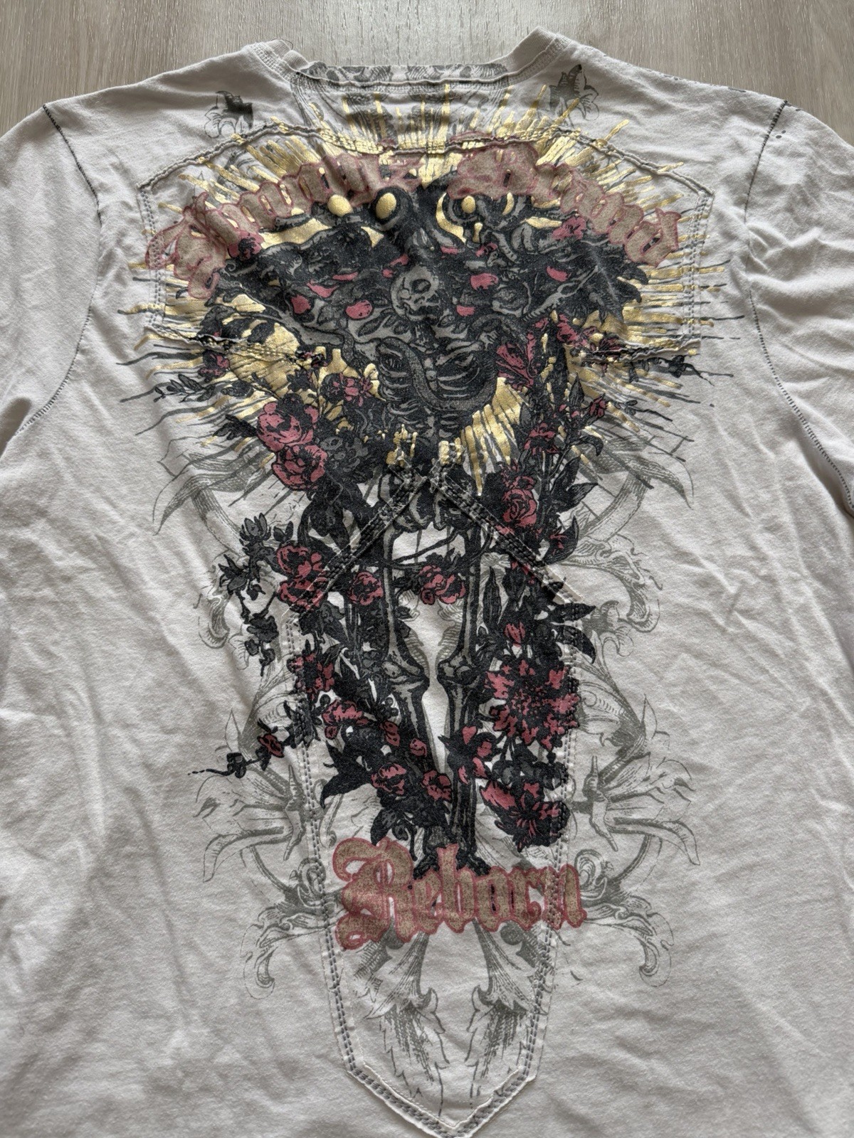 Y2K Jimmy’z Brand Skull Crucifix Cyber Grunge Skater Goth Sz S *see pics