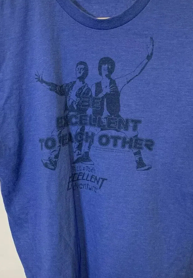 Bill & Teds Excellent Adventure Men’s Sz S T-Shirt Blue