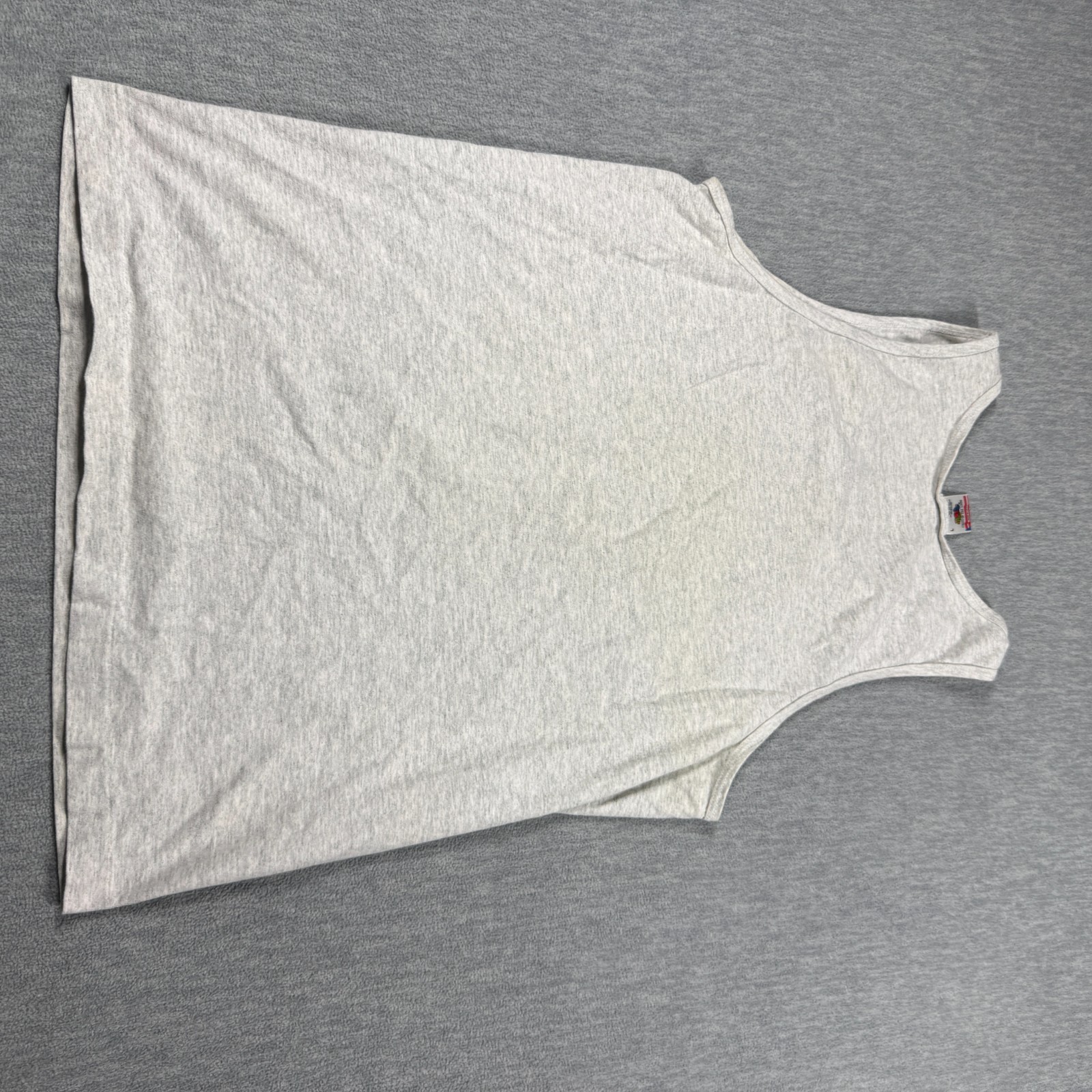 Fruit of the Loom Tank Top Mens L Gray Solid Blank Basic Undershirt Crew Made US