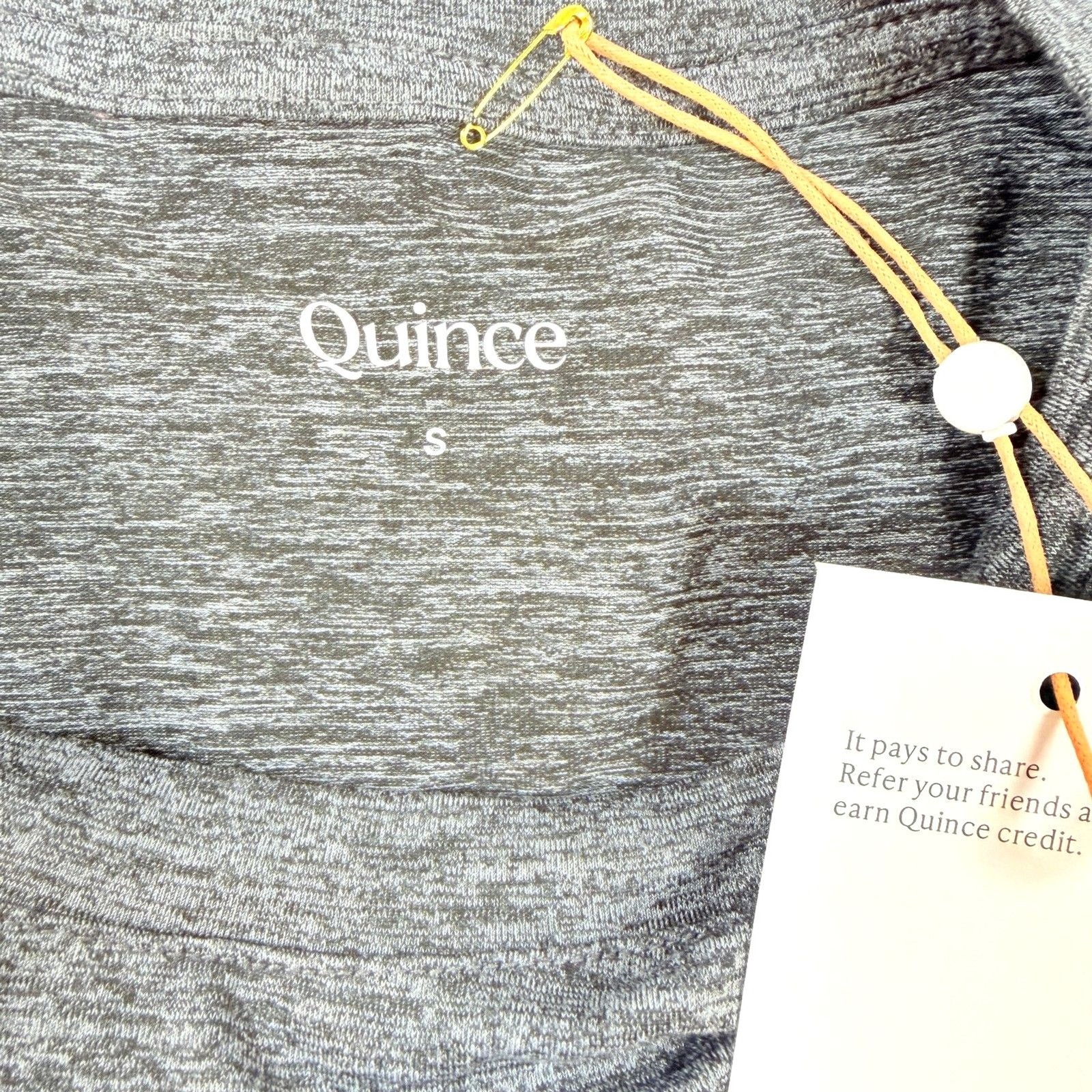 Quince Flowknit Breeze Performance Tee NWT Mens Small Heather Grey Active