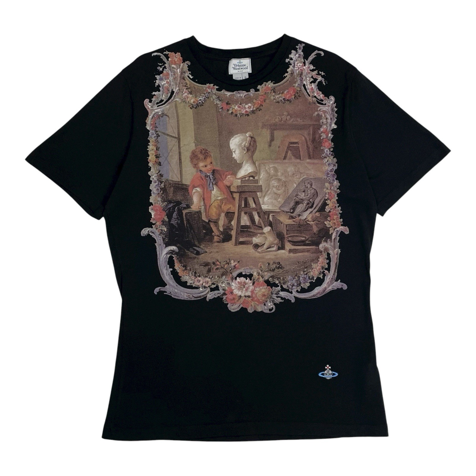 Vivienne Westwood T-Shirt Sculpture Boy Boucher Painting Black Graphic Small S