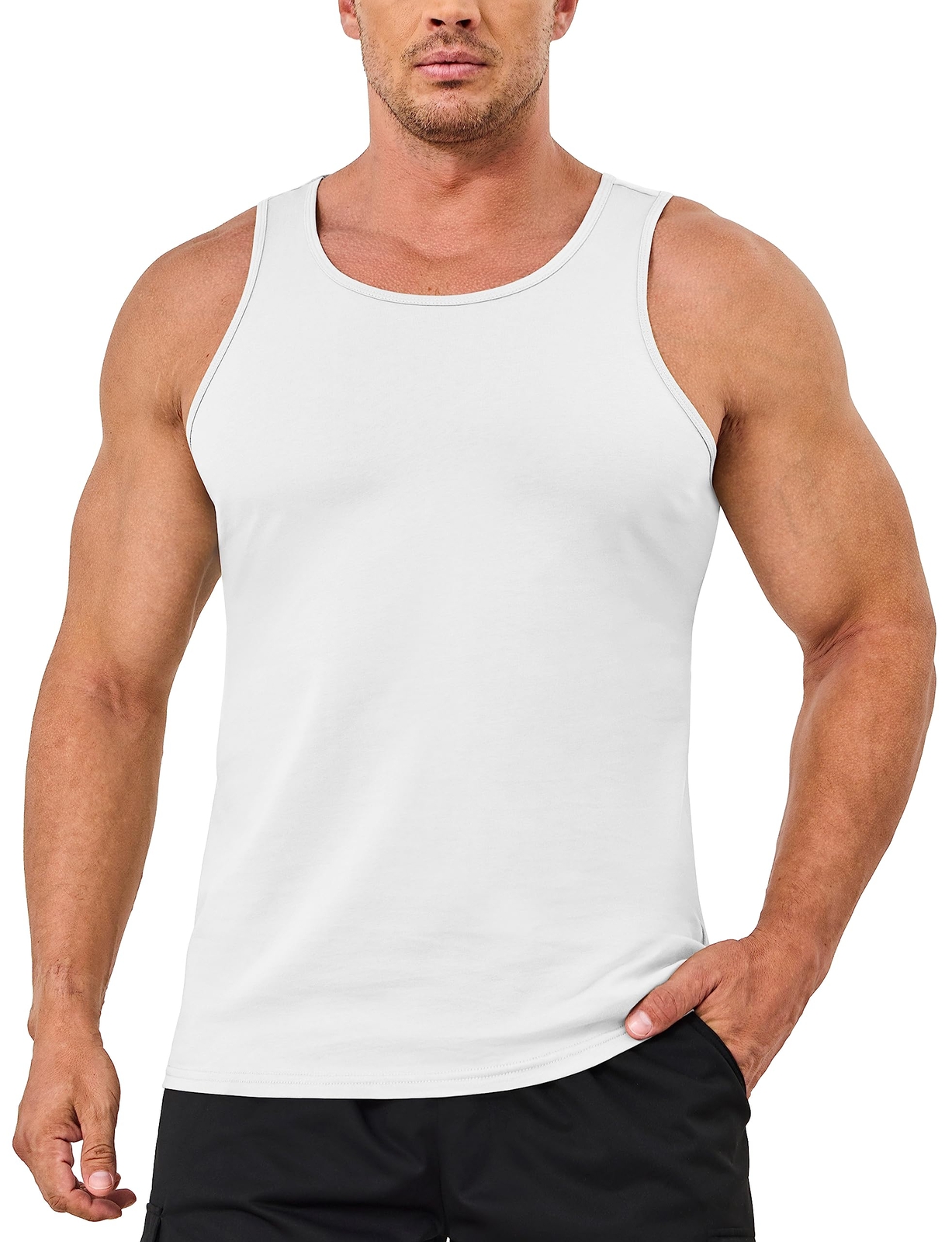 Mens Sleeveless Muscle Tee Cotton Tank Tops Summer Gym Workout Casual Undershirt