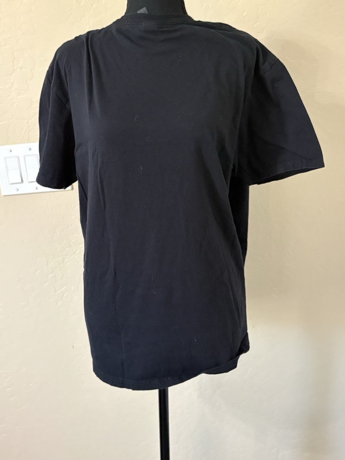 Marvel Men’s L Black/Blue Fantastic Four “4” Graphic Logo Crew Neck T-Shirt