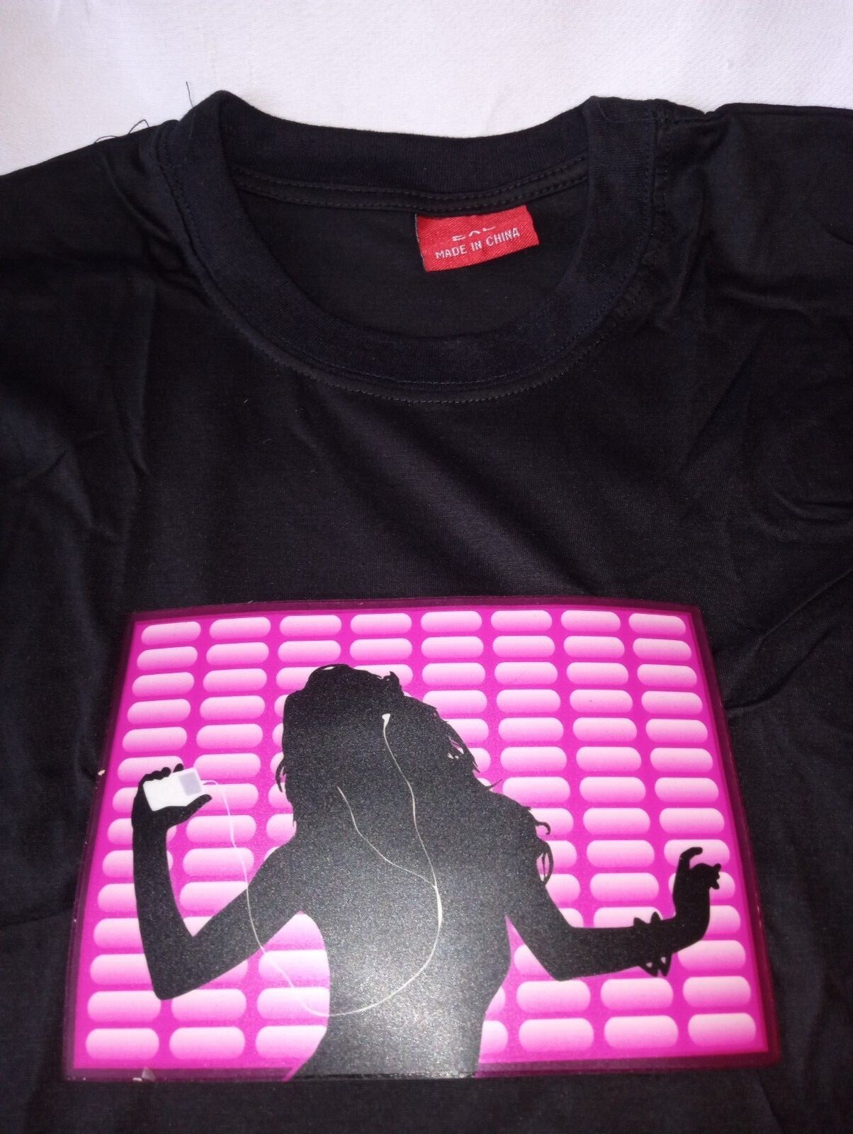 SOUND MUSIC Activated LED LIGHT UP FLASHING DJ PARTY DANCE Concert T-SHIRT 2XL