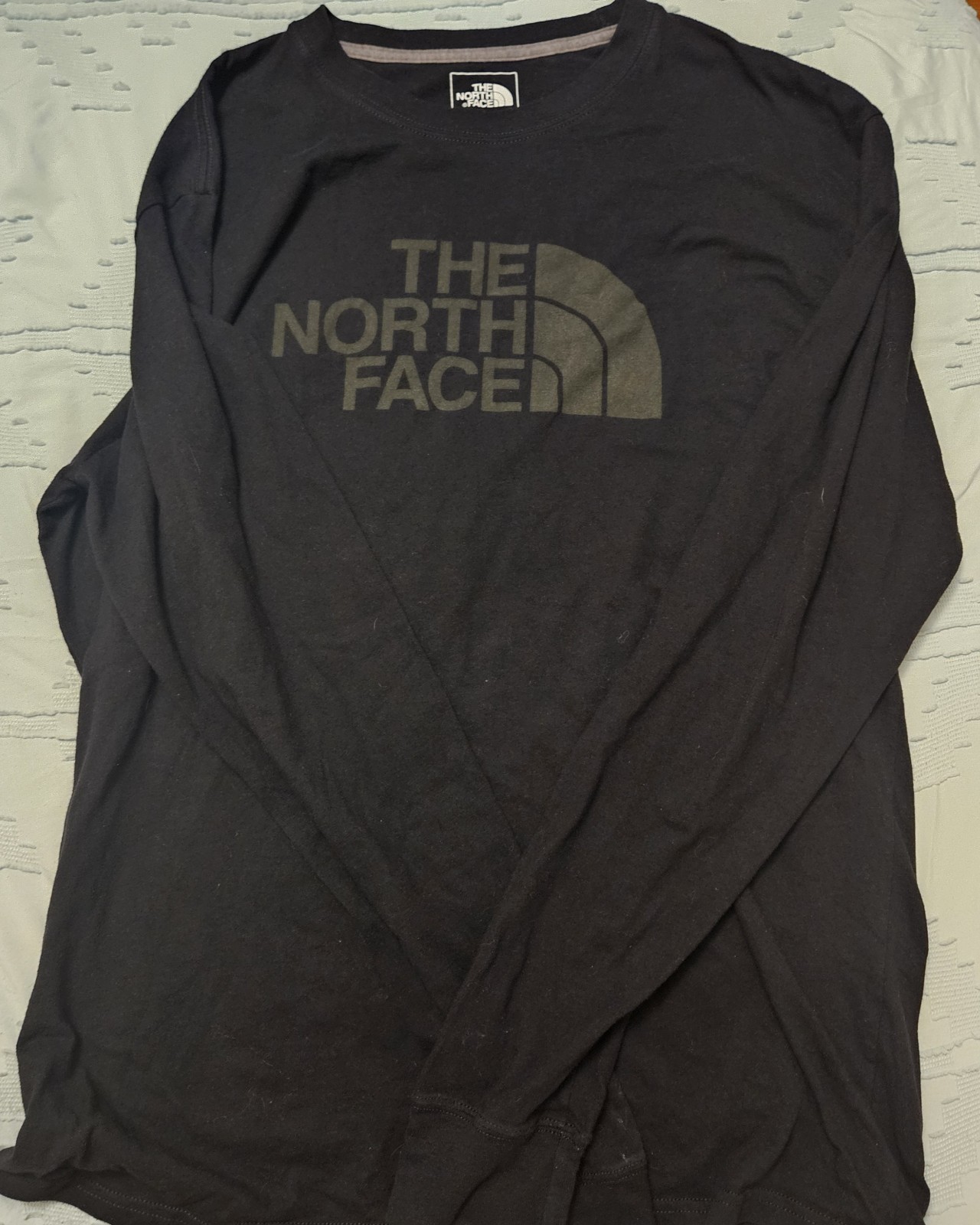 The North Face Long Sleeve T-Shirt Men’s Medium Black Half Dome Logo Outdoor