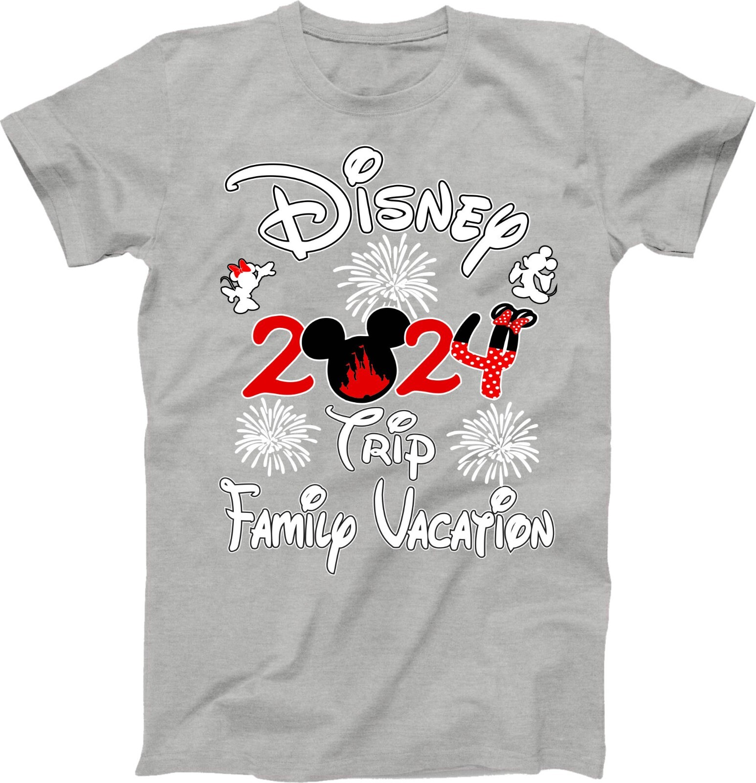 Disney Family Vacation 2024 fire works, Mickey, Minnie, Family Trip, Squad