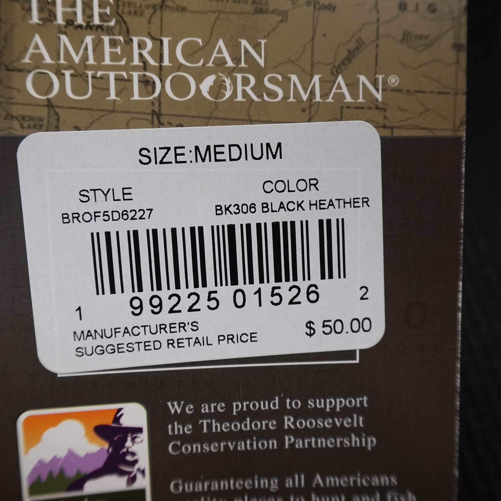 NEW American Outdoorsman Shirt Mens M Black Waffle Knit Thermal Henley Outdoor