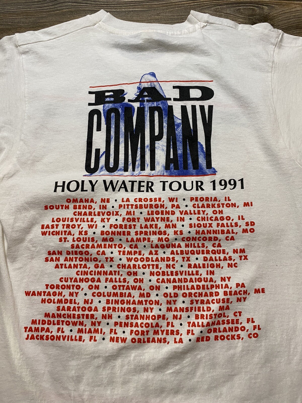 Vintage Bad Company Band T Shirt Holy Water Tour 1991 USA Made Size M Rare