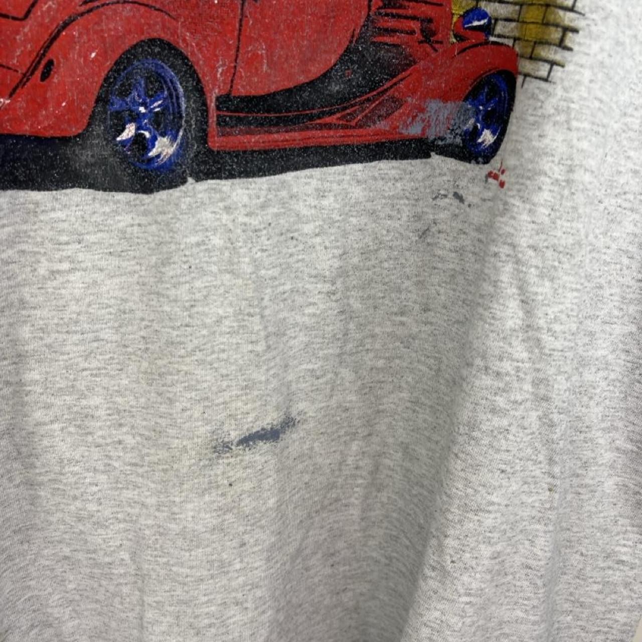 90s street wheels grey hot rod car tee Size XL