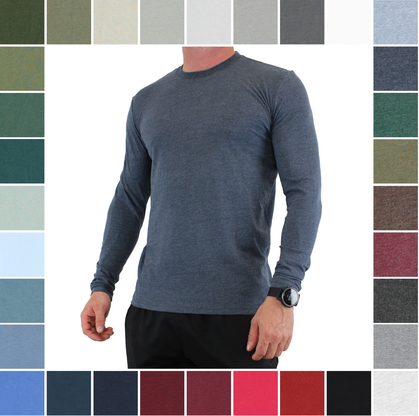 True Classic Men’s Shirt, Long Sleeve Classic Ribbed Crew Neck, MSRP $35