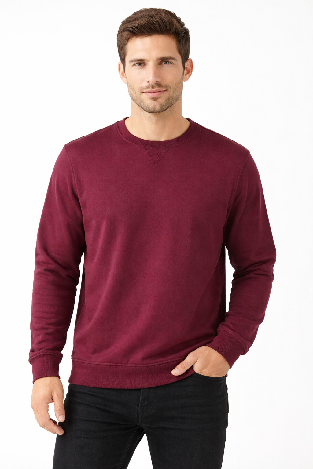 Tasso Elba Mens Sweatshirt New XL XXL Crew Neck Long Sleeves Wine Red Solid