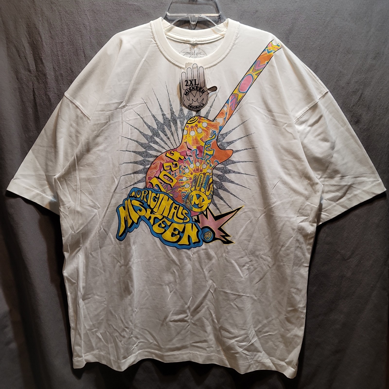 NWT Y2K Miskeen Originals Hippie 2 Big Multicolored Guitar Graphic Double-Sided