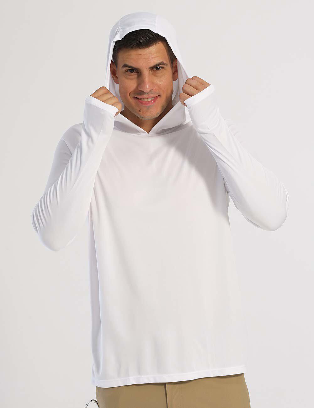 UPF50+ Men’s Long Sleeve Sun Skin Protection T-Shirts Outdoor Fishing Hoodies