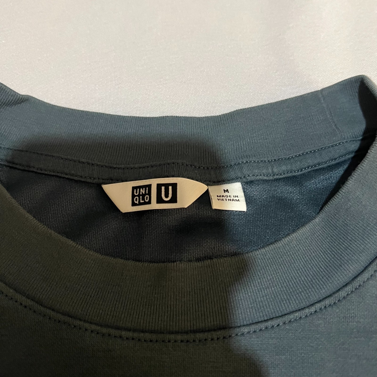 Uniqlo U AIRism Oversized Half Sleeve T-Shirt Men’s M Dark Green Cotton Blend